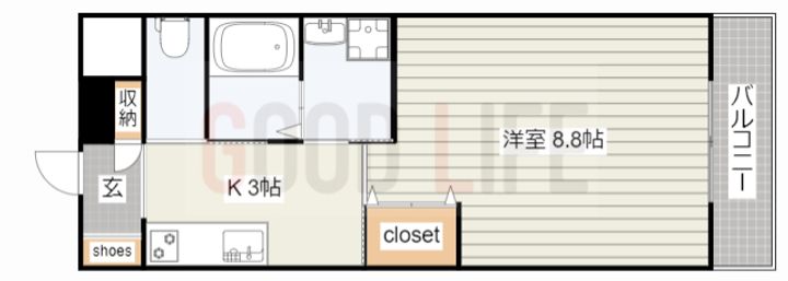 兵庫県高砂市春日野町(マンション)の賃貸物件の間取り