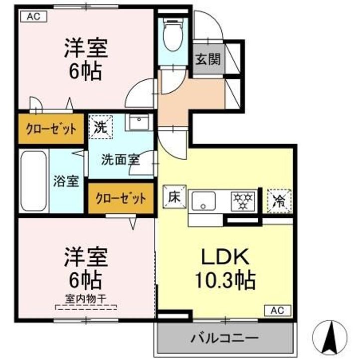 福島県いわき市小名浜住吉字前堀子(アパート)の賃貸物件の間取り