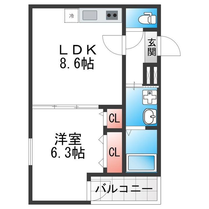 フジパレス喜連瓜破V番館の間取り