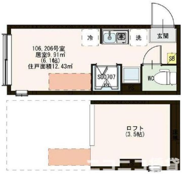東京都中野区上高田1(アパート)の賃貸物件の間取り