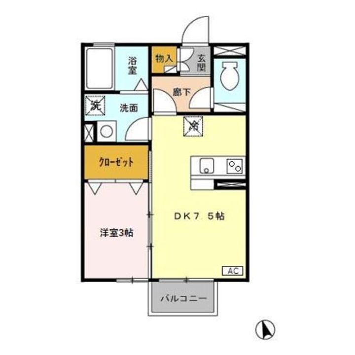 新潟県新潟市東区新松崎3(アパート)の賃貸物件の間取り