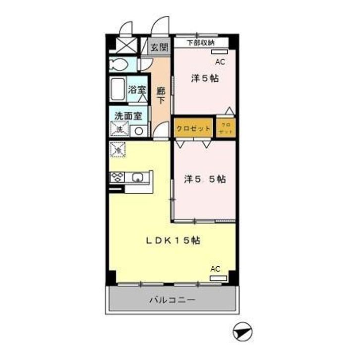 愛知県名古屋市守山区大森5(マンション)の賃貸物件の間取り