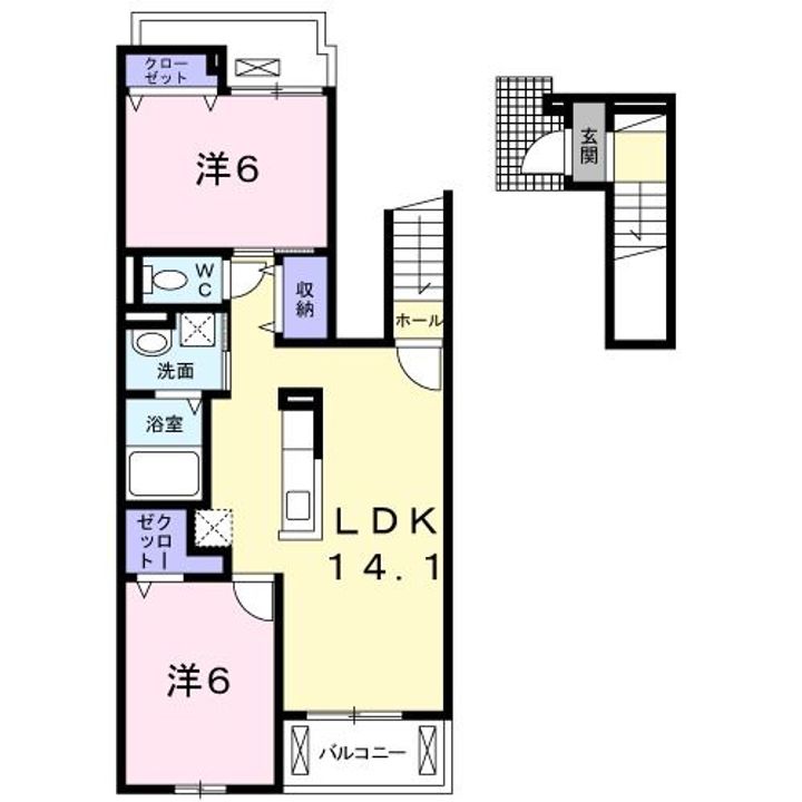 神奈川県横須賀市林4(アパート)の賃貸物件の間取り