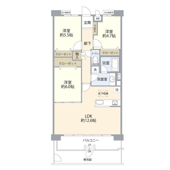 神奈川県相模原市中央区清新6(マンション)の賃貸物件の間取り