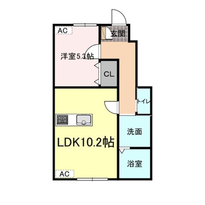 広島県福山市松永町(アパート)の賃貸物件の間取り