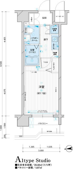 東京都台東区元浅草4(マンション)の賃貸物件の間取り