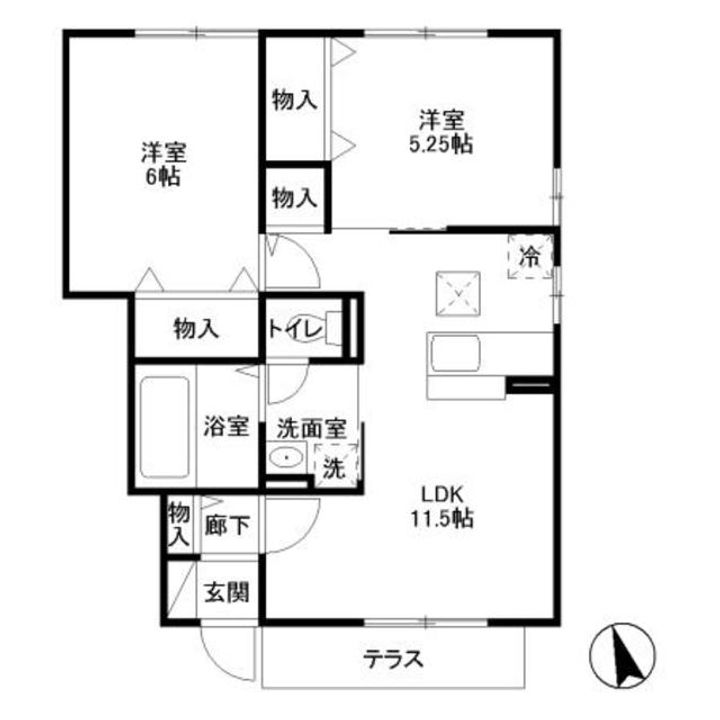神奈川県厚木市長谷(アパート)の賃貸物件の間取り