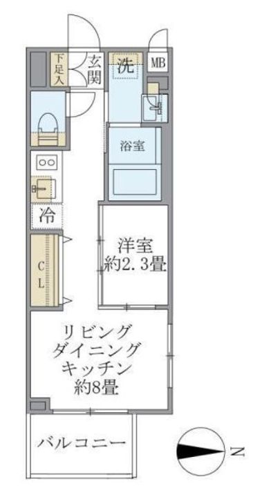東京都中野区中野1の賃貸マンションの間取り
