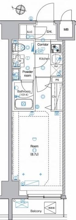 東京都墨田区立花3の賃貸マンションの間取り