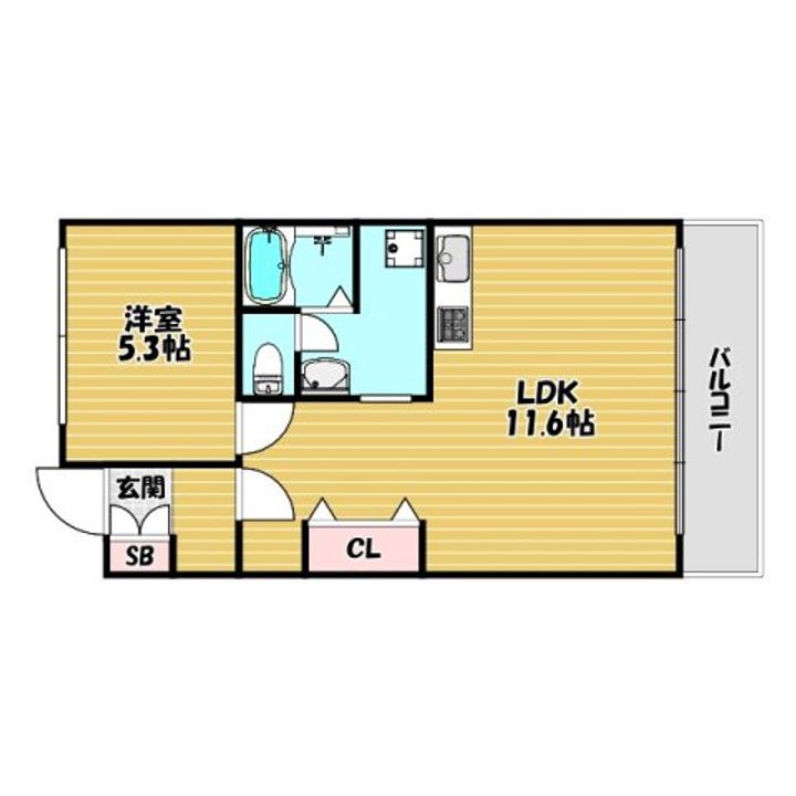 大阪府大阪市阿倍野区松崎町3(マンション)の賃貸物件の間取り