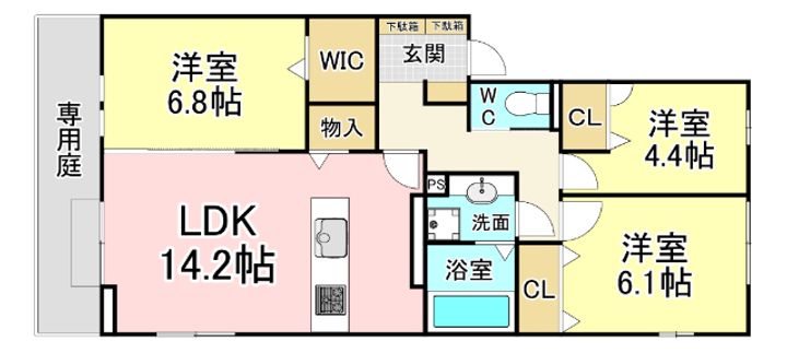 福岡県北九州市小倉北区片野新町2(アパート)の賃貸物件の間取り