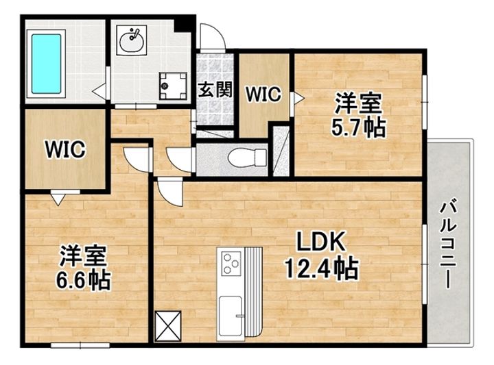 大阪府大阪市阿倍野区天王寺町南2(アパート)の賃貸物件の間取り