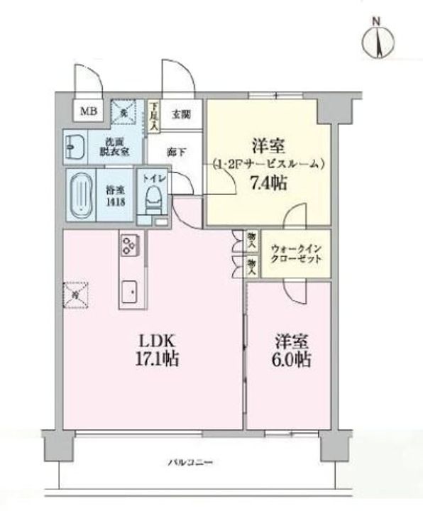 東京都練馬区中村南1(マンション)の賃貸物件の間取り