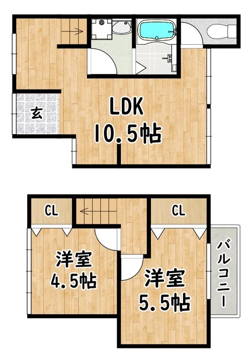 大阪府東大阪市大蓮南3(一戸建)の賃貸物件の間取り