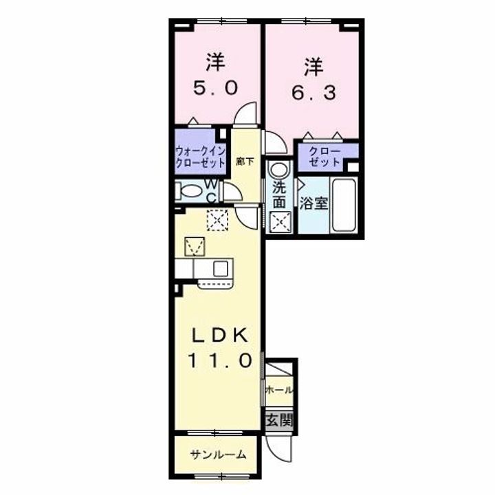 群馬県伊勢崎市東本町(アパート)の賃貸物件の間取り