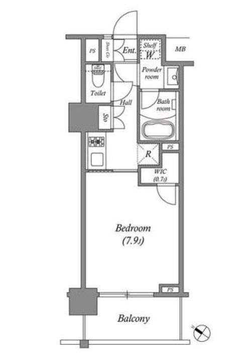 東京都港区赤坂9(マンション)の賃貸物件の間取り