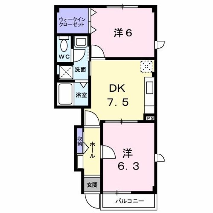 アロッジオK3 Bの間取り