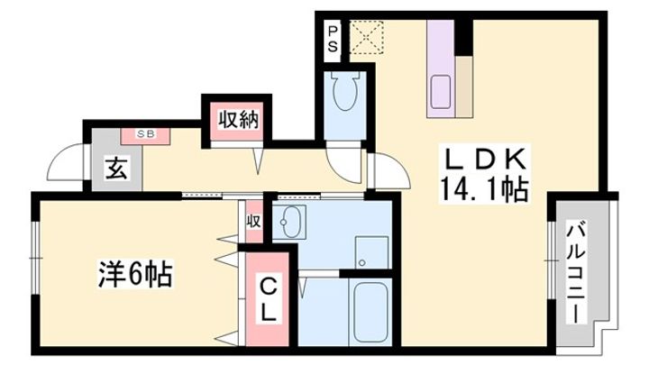 兵庫県姫路市飾磨区今在家7(アパート)の賃貸物件の間取り