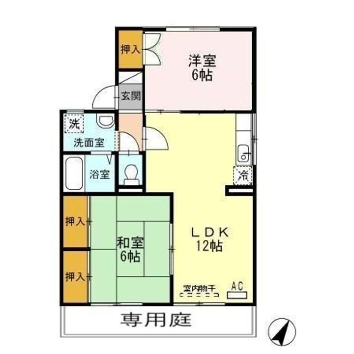 セジュール鬼橋 B棟の間取り