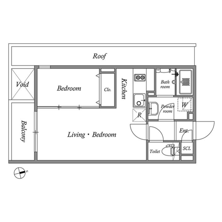 東京都新宿区矢来町(マンション)の賃貸物件の間取り