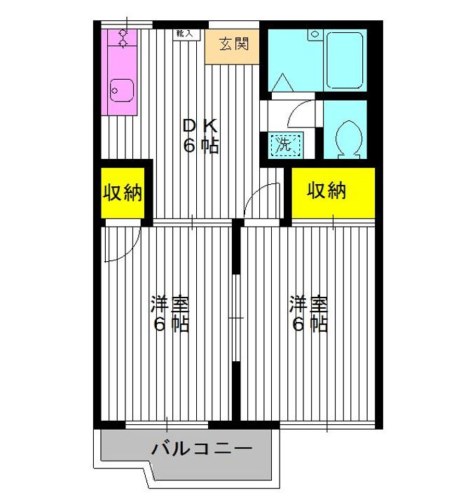 東京都練馬区羽沢2の賃貸アパートの間取り