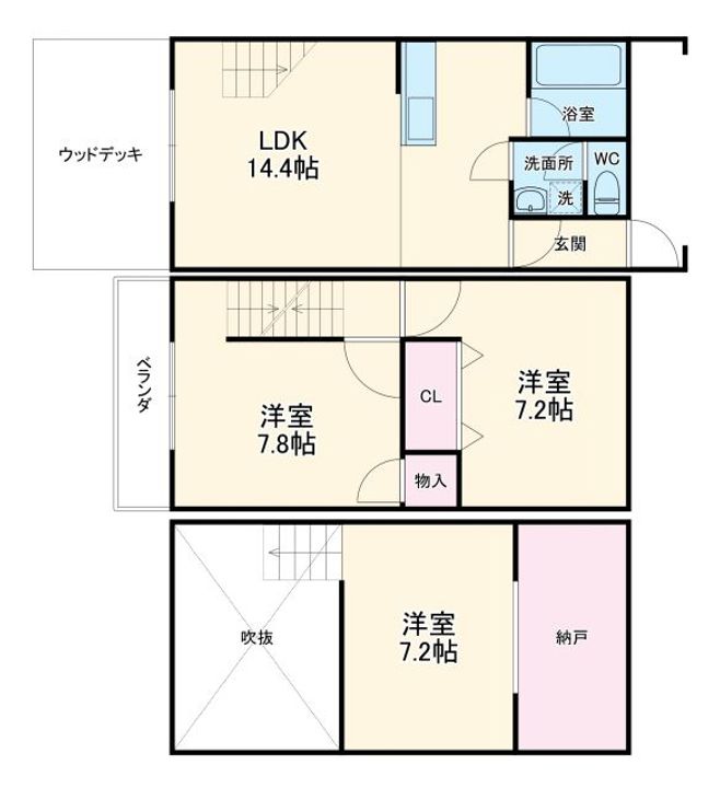 静岡県浜松市中央区上島4(一戸建)の賃貸物件の間取り