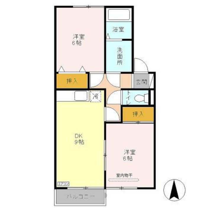 栃木県小山市犬塚1(アパート)の賃貸物件の間取り