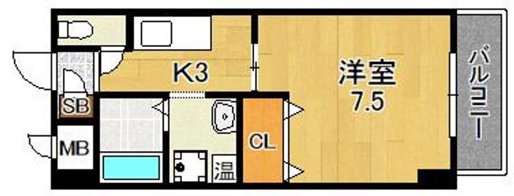 大阪府大阪市鶴見区鶴見4(マンション)の賃貸物件の間取り