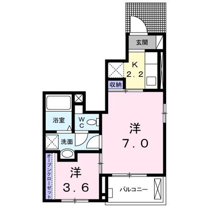広島県広島市佐伯区三宅3(アパート)の賃貸物件の間取り