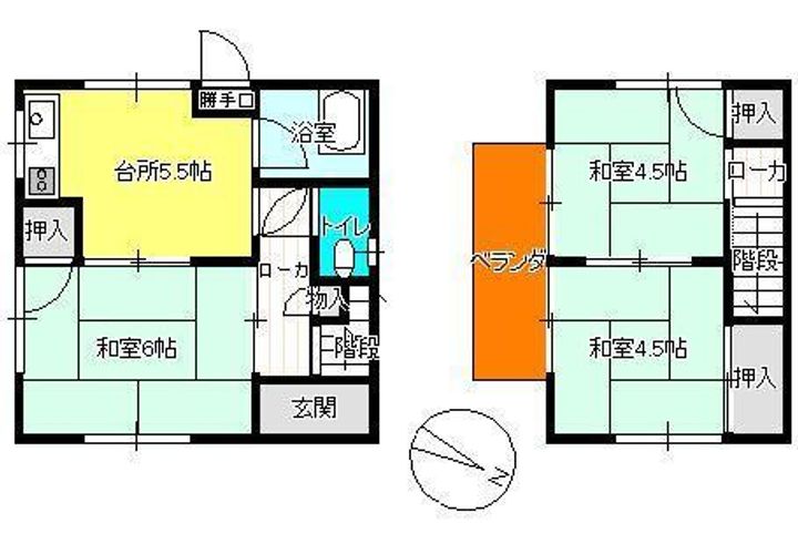 広島県福山市東川口町5(一戸建)の賃貸物件の間取り