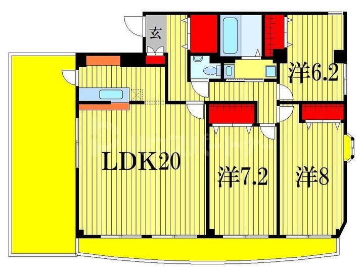 千葉県市川市妙典5(マンション)の賃貸物件の間取り