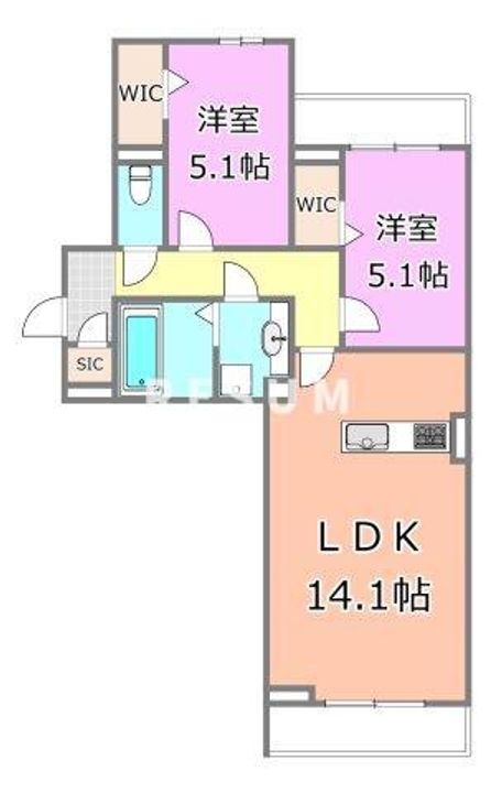 千葉県千葉市稲毛区稲毛東1(アパート)の賃貸物件の間取り