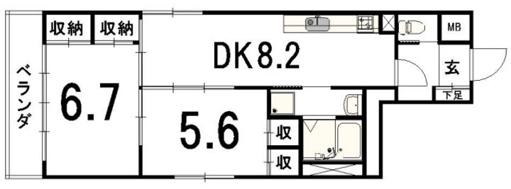 京都府京都市中京区尾張町(マンション)の賃貸物件の間取り