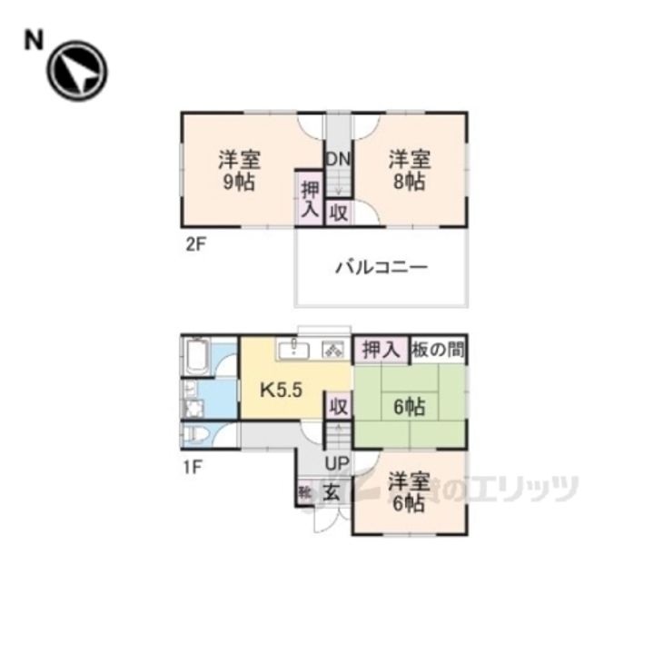 奈良県生駒郡三郷町美松ケ丘東1(一戸建)の賃貸物件の間取り