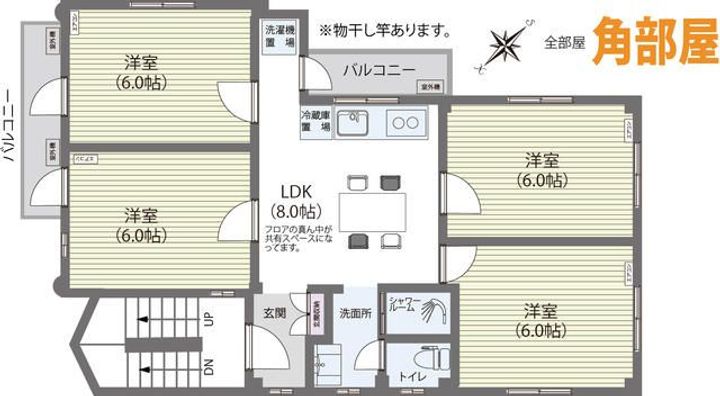 東京都世田谷区北沢4(マンション)の賃貸物件の間取り