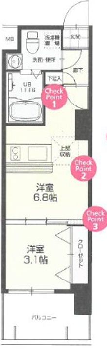 クラブオリエントNo.72ハーバーイーストタワーの間取り
