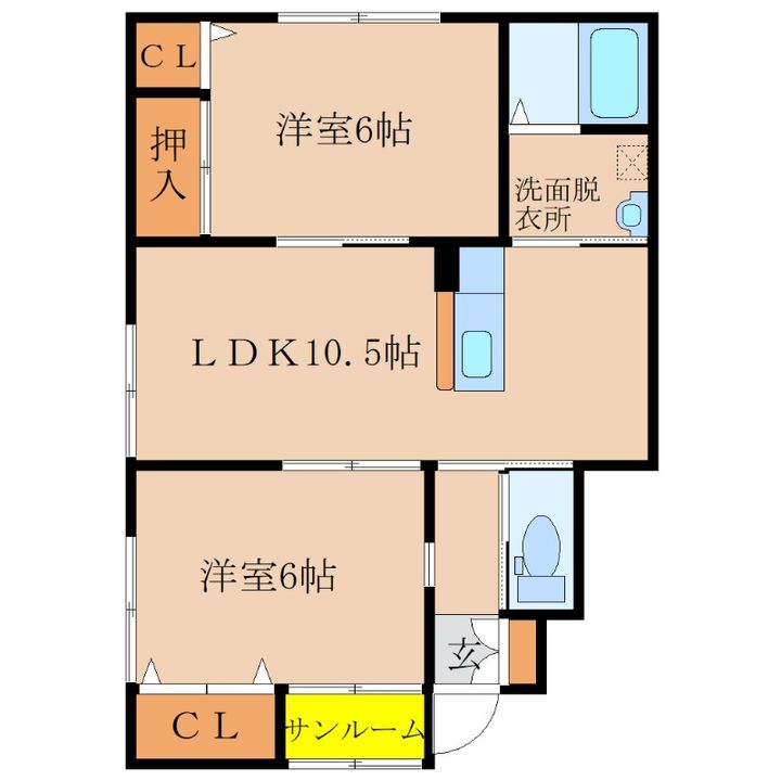 ボヌール旭原 B棟の間取り