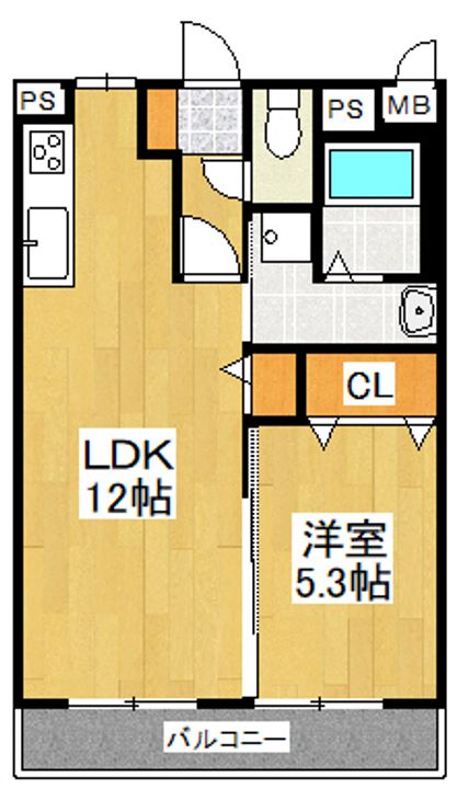 熊本県玉名市中(マンション)の賃貸物件の間取り