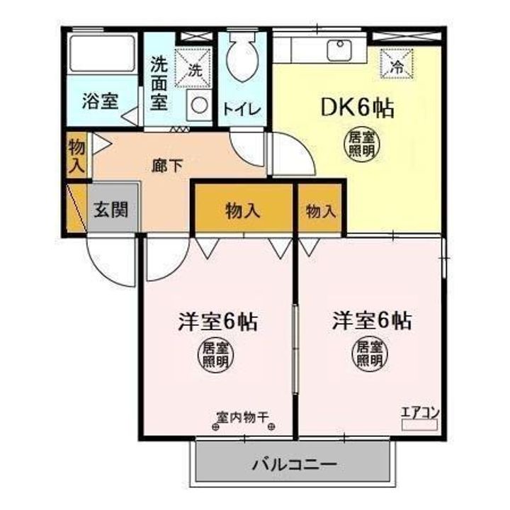 茨城県ひたちなか市大字高野(アパート)の賃貸物件の間取り