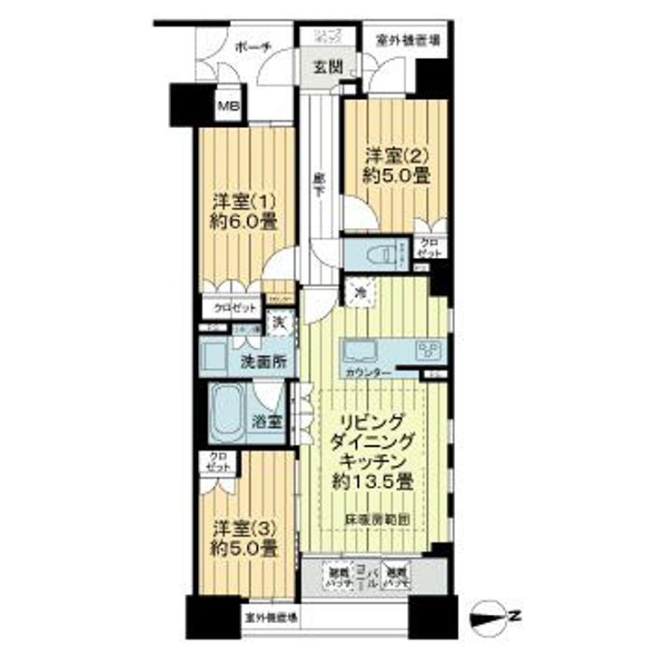 京都府京都市中京区裏寺町(マンション)の賃貸物件の間取り