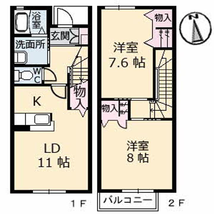 徳島県徳島市西新浜町2(一戸建)の賃貸物件の間取り