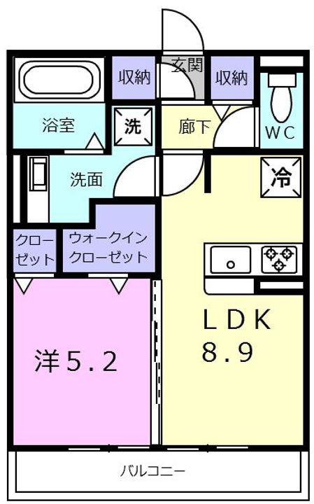 滋賀県栗東市岡(アパート)の賃貸物件の間取り