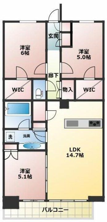 東京都江戸川区南小岩8(マンション)の賃貸物件の間取り