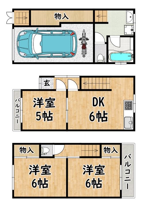 大阪府大阪市平野区長吉長原西4(一戸建)の賃貸物件の間取り