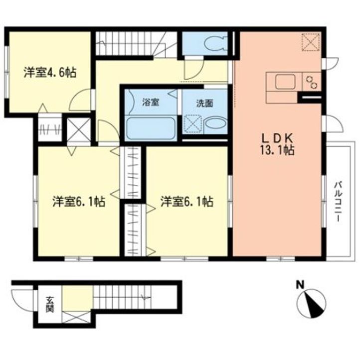 神奈川県足柄上郡開成町吉田島(アパート)の賃貸物件の間取り
