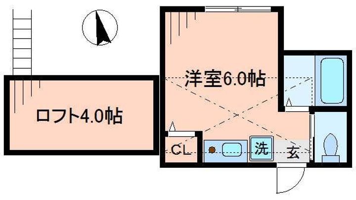 神奈川県横浜市中区西之谷町(アパート)の賃貸物件の間取り