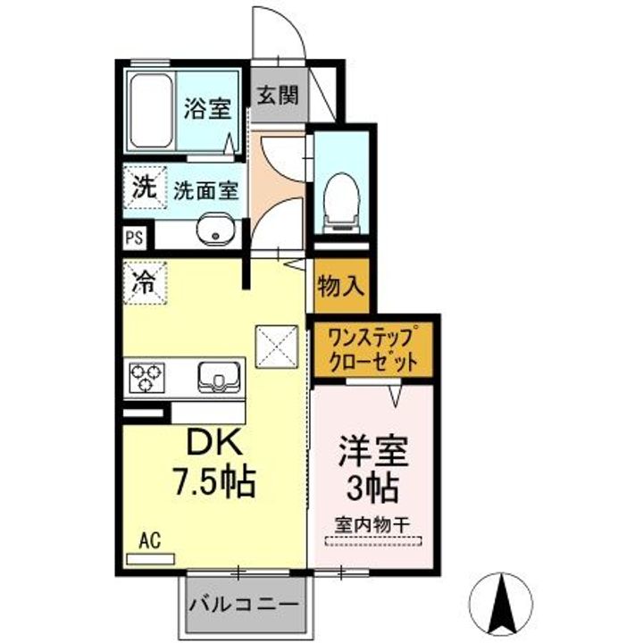 福島県いわき市小名浜住吉字浜道(アパート)の賃貸物件の間取り