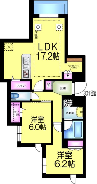 グランウェストの間取り