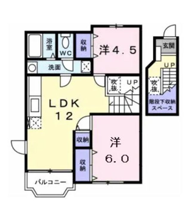高知県香南市野市町西野(アパート)の賃貸物件の間取り
