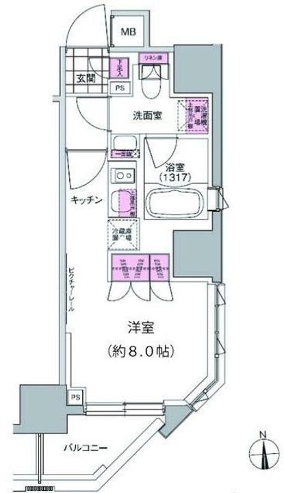 東京都中央区日本橋馬喰町2(マンション)の賃貸物件の間取り